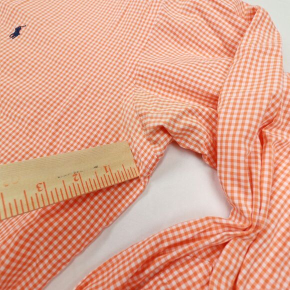 Ralph Lauren Vintage Men's Orange White Gingham Check Blake Button Up size XL‎ - Picture 9 of 10